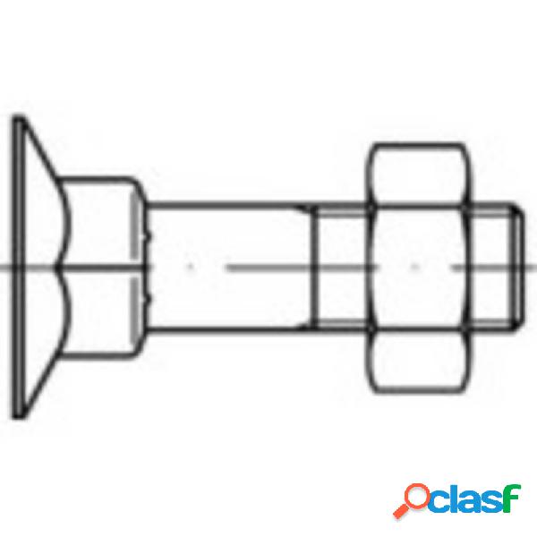 TOOLCRAFT 111736 Viti svasate con collo quadrato M6 55 mm