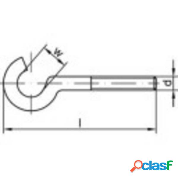 TOOLCRAFT 159617 Gancio filettato 50 mm Acciaio, zincatura