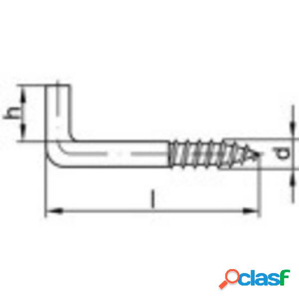 TOOLCRAFT Gancio a vite 25 mm in acciaio zincato 100 pz