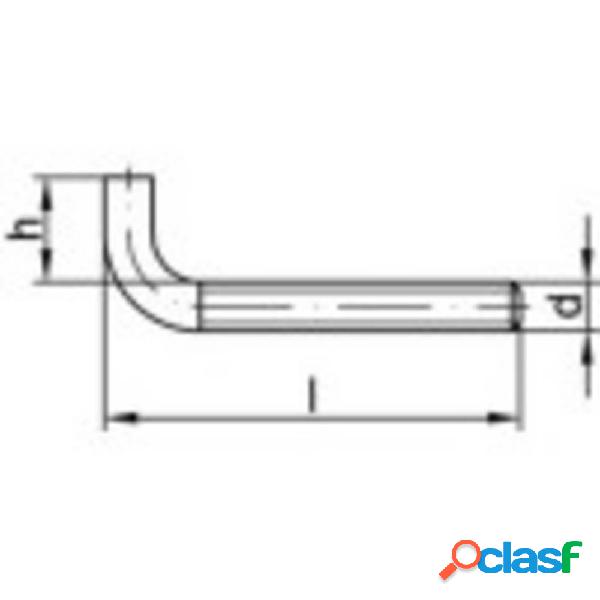 TOOLCRAFT Gancio a vite 60 mm in acciaio zincato 100 pz