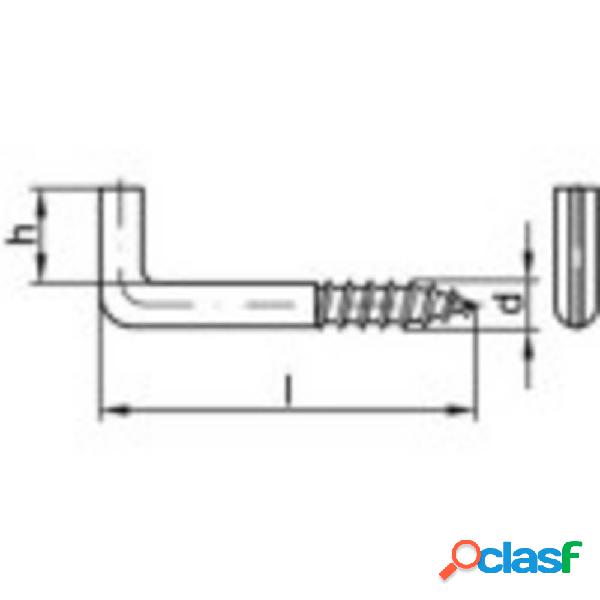 TOOLCRAFT Gancio filettato 40 mm in acciaio zincato 100 pz