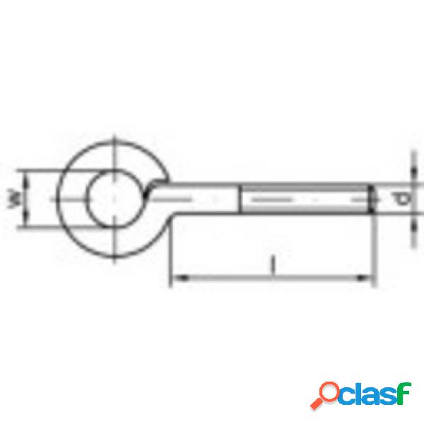 TOOLCRAFT Occhielli filettati tipo 48 (Ø x L) 10 mm x 30 mm