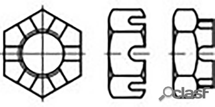 TOOLCRAFT TO-6861231 Dadi esagonali a corona M8 DIN 937