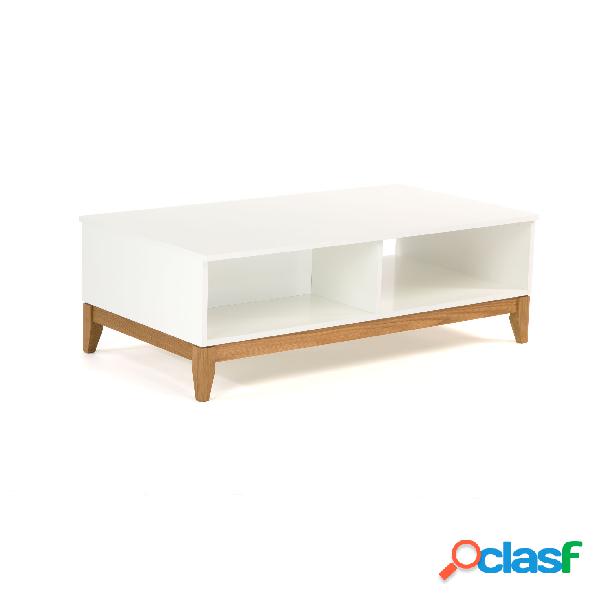 Tavolino Blanco in legno ingegnerizzato e massiccio,
