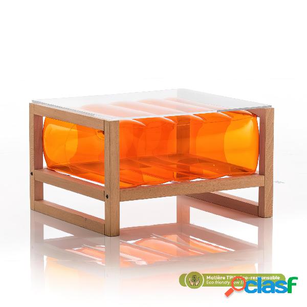 Tavolino EKO gonfiabile con telaio in legno e TPU Crystal