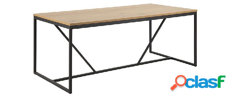 Tavolo da pranzo industriale metallo e legno L180 cm TRESCA