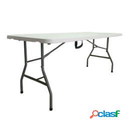 Tavolo pieghevole - in HDPE - 74 x 76 x 183 cm - bianco -