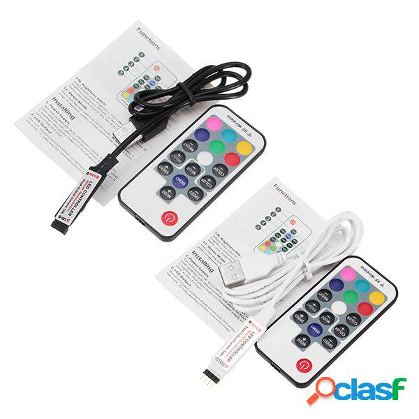 Telecomando RF bianco nero USB a 17 tasti per striscia LED