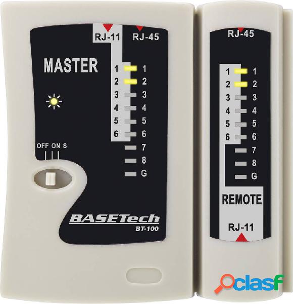 Tester cavi Basetech BT-100 Adatto per RJ-45, RJ-11: