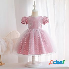 Toddler Little Dress Girls' Solid Colored Tulle Dress Mesh