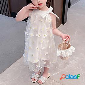 Toddler Little Girls Dress Flower Festival White Maxi Tulle