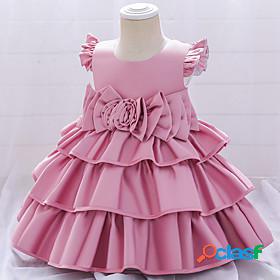 Toddler Little Girls Dress Plain Party Daily Skater Dress