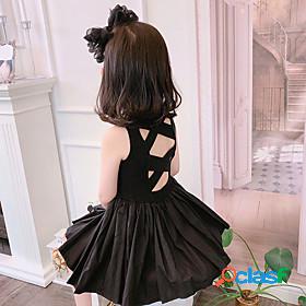 Toddler Little Girls Dress Solid Colored Daily A Line Dress