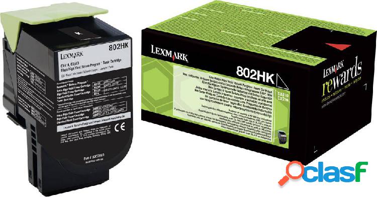 Toner Lexmark 802HK CX410 CX510 Originale 80C2HK0 Nero 4000