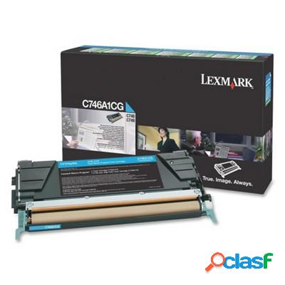 Toner Lexmark C746A1CG originale CIANO