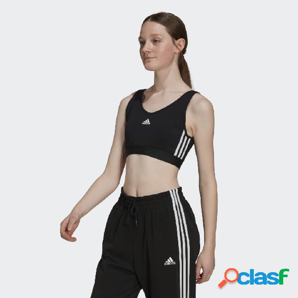 Top corto Essentials 3-Stripes With Removable Pads