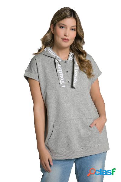 Top di felpa dal taglio oversize e smanicato con