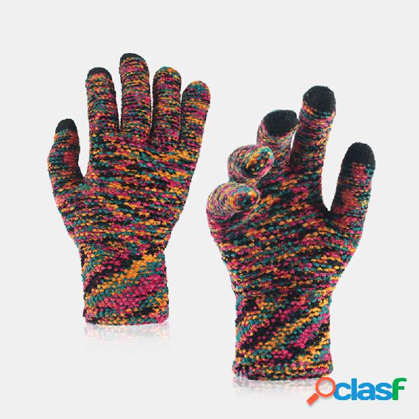 Touch-screen a tre dita lavorato a maglia unisex colorato