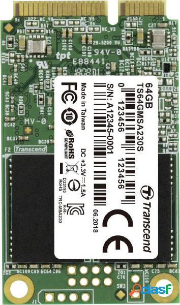 Transcend 230S 64 GB Memoria SSD interna mSATA mSATA