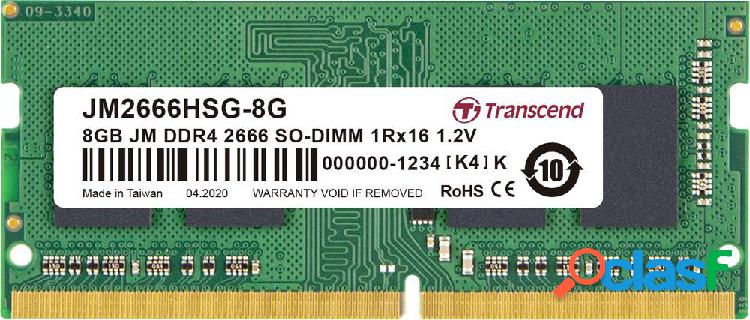 Transcend Modulo memoria Laptop JetRam JM2666HSG-8G 8 GB 1 x