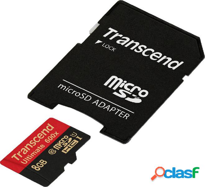 Transcend Ultimate (600x) Scheda microSDHC 8 GB Class 10,
