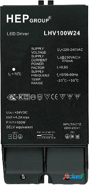 Trasformatore per LED Tensione costante 0 - 4.16 A 24 V/DC