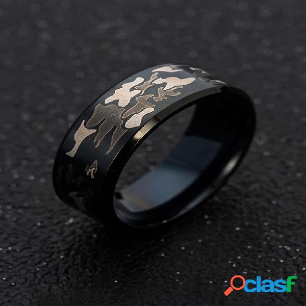 Trendy semplice anello in acciaio al titanio a forma di