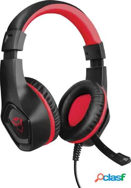 Trust GXT404R Rana Gaming Cuffie Over Ear Stereo Nero, Rosso