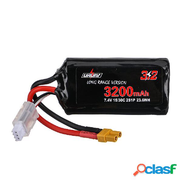 URUAV 7.4V VTC6 3200mAh 15/30C 2S Li-ion a lungo raggio