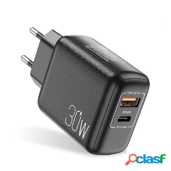 USLION 30W USB-C PD + QC3.0 Adattatore per caricabatterie a