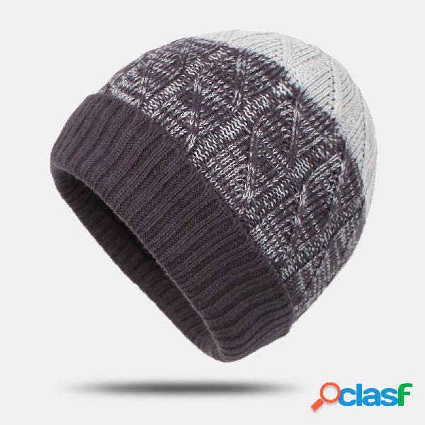 Unisex Acrilico Colore Misto Lavorato A Maglia Plus Velluto
