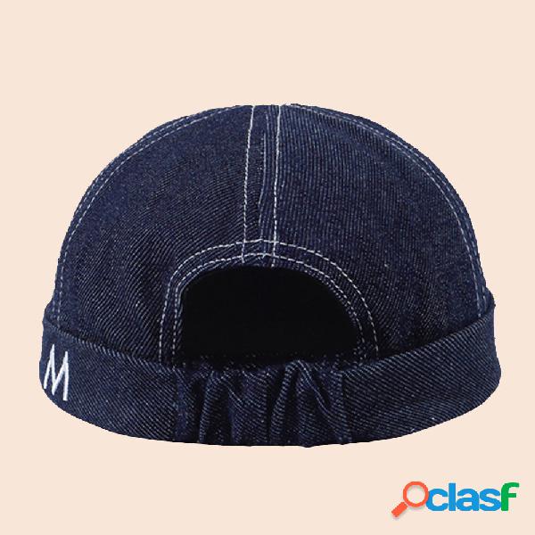 Uomo Denim Dome Lettera Ricamo Berretto da padrone di casa