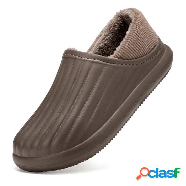 Uomo Pure Color Testa tonda Soft Peluche Calda suola spessa