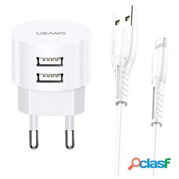 Usams CC081 T20 Dual-Port Fast Travel Charger - White