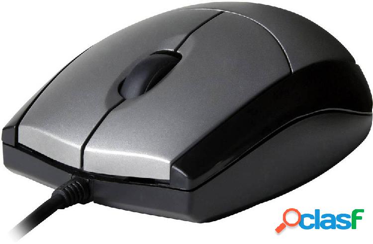 V7 Videoseven MV3000010-5EC Mouse USB Ottico Nero, Argento 3