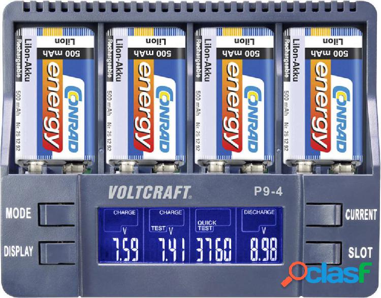 VOLTCRAFT P9-4 Caricatore per batterie rettangolari 9V NiCd,