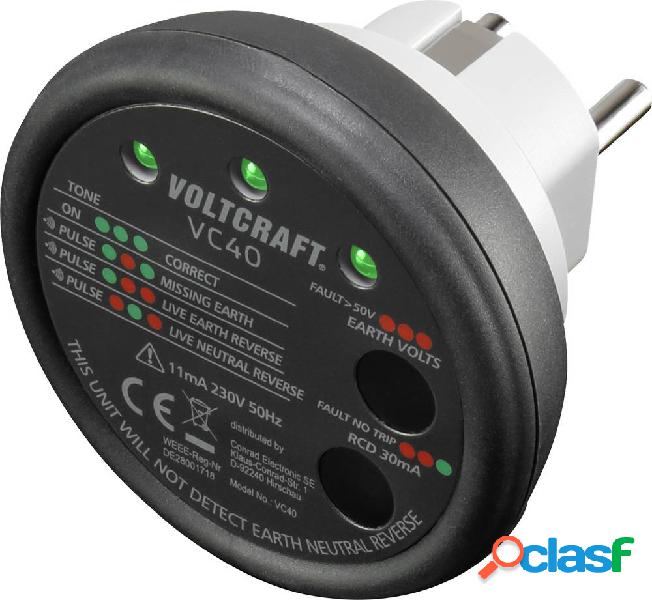 VOLTCRAFT VC40 SE Tester presa di corrente CAT II 300 V