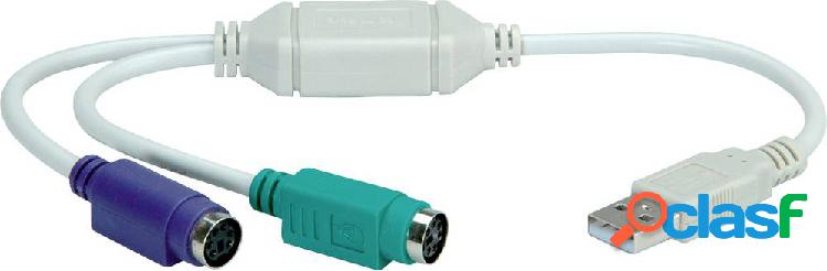 Value USB 2.0 Cavo adattatore [1x Spina A USB 2.0 - 2x Presa