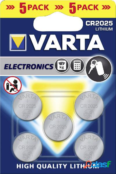 Varta LITHIUM Coin CR2025 Bli 5 Batteria a bottone CR 2025