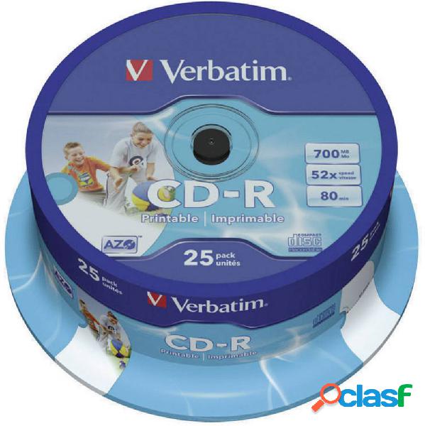 Verbatim 43439 CD-R vergine 700 MB 25 pz. Torre stampabile