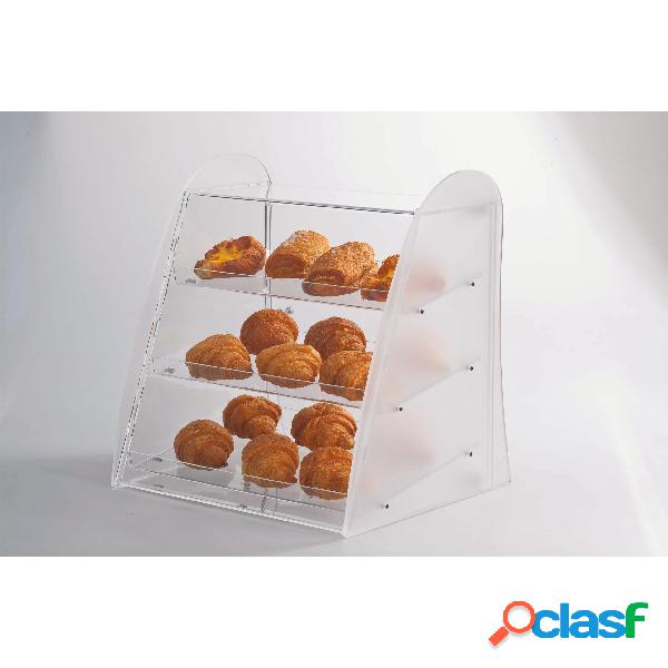 Vetrina Porta Brioches Plexi, peso 5 kg 3 piani trasparenti