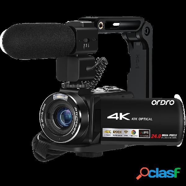 Videocamera digitale Ordro AC7 Vlog DV 4K 10X Zoom ottico