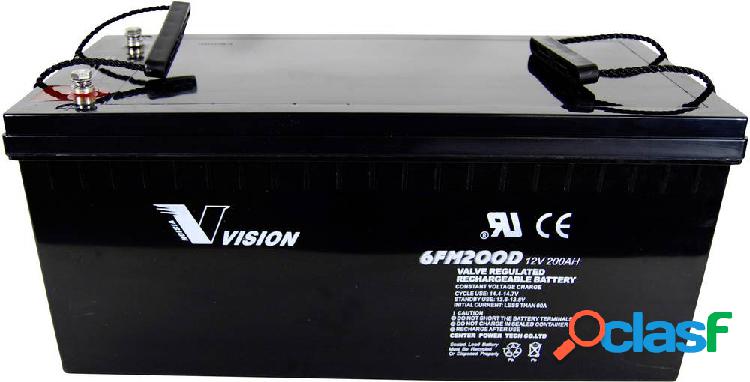 Vision 6FM200DX VIS6FM200DX Batteria al piombo 12 V 200 Ah