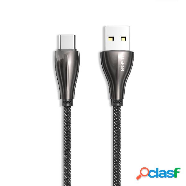 WSKEN 3A Type-C LED Colorful Cavo dati intrecciato per