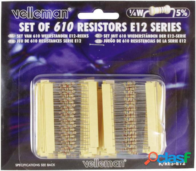 Whadda K/RES-E12 Assortimento di resistenze a film di