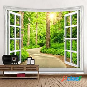 Window Landscape Wall Tapestry Art Decor Blanket Curtain