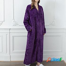 Womens 1 pc Pajamas Robes Gown Bathrobes Plush Simple