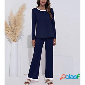Womens 1 set Pajamas Sets Fashion Comfort Pure Color Cotton