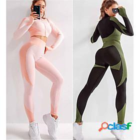 Womens 2 Piece Seamless Activewear Set Yoga Suit Compression