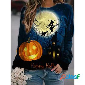 Womens 3D Graphic Prints Pumpkin Sweatshirt Pullover Print